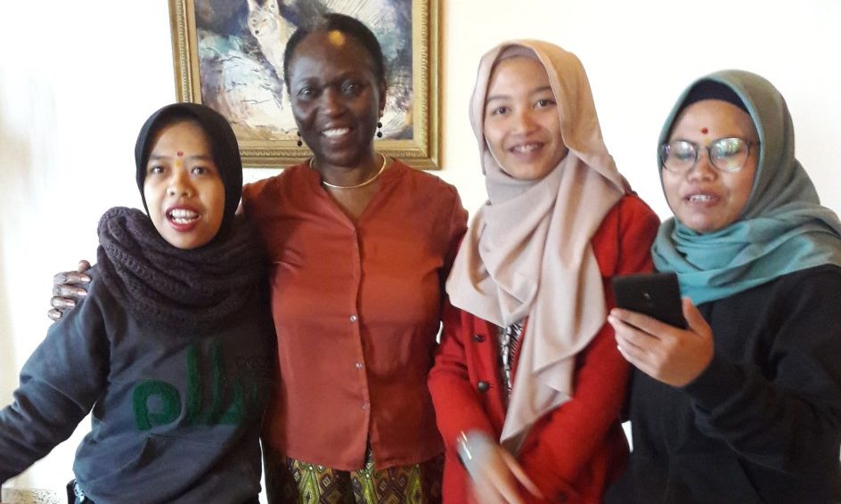 Amina Dikedi-Ajaikaye, second from left, with friends.