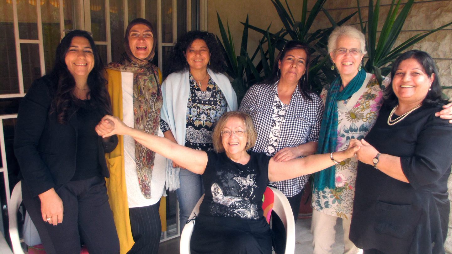 Ladies of Linaltaki: (left to right) Pascale Massoud, Lina Hamade, Nicole Imad, Marie Chaftari, Adele Nehme, Mary Lean and Nawal Chhaibar