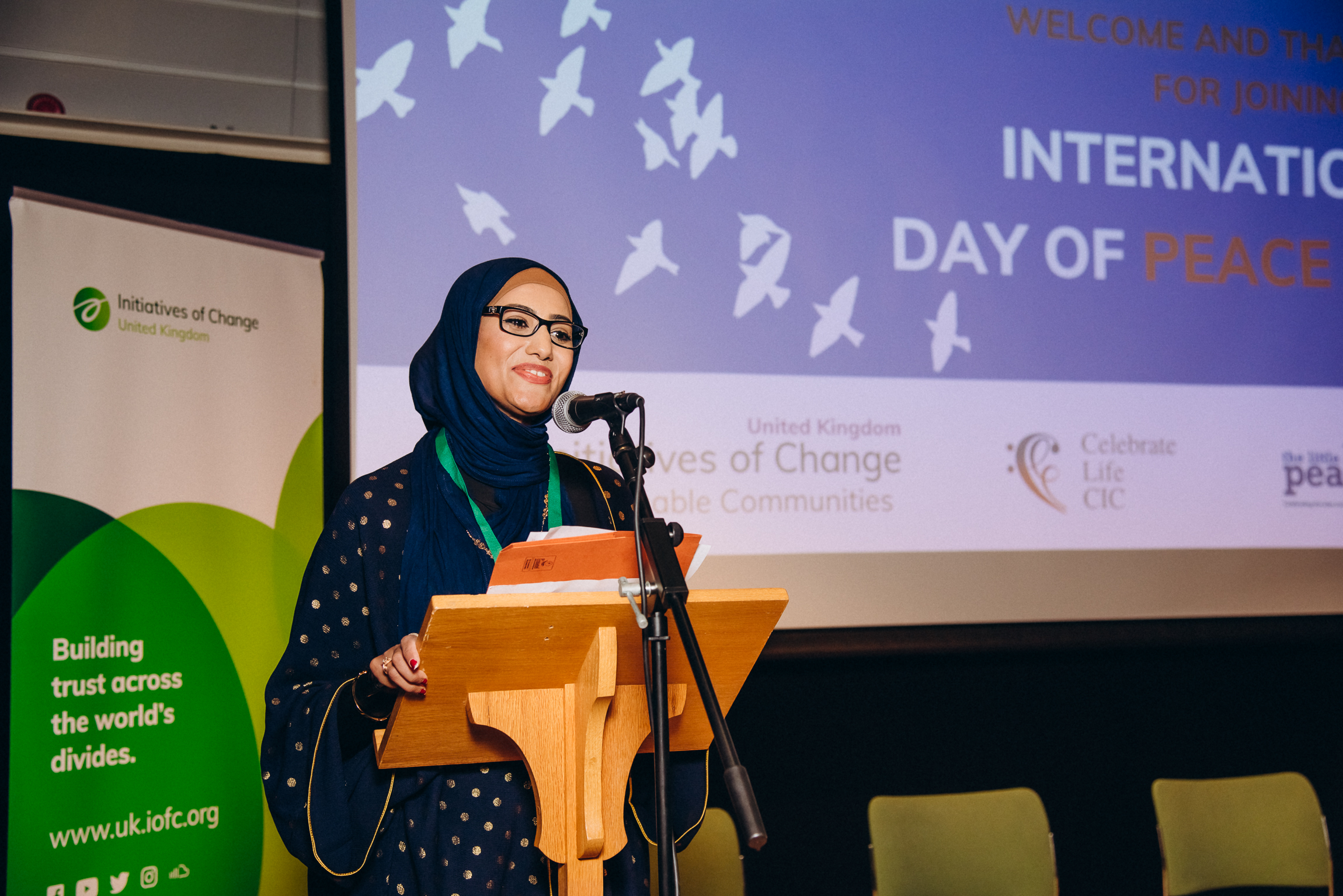 Amina Khalid, Head of Initiatives of Change UK’s Sustainable Communities Programme and Peace Begins at Home, spoke about the approach IofC UK takes to peace building