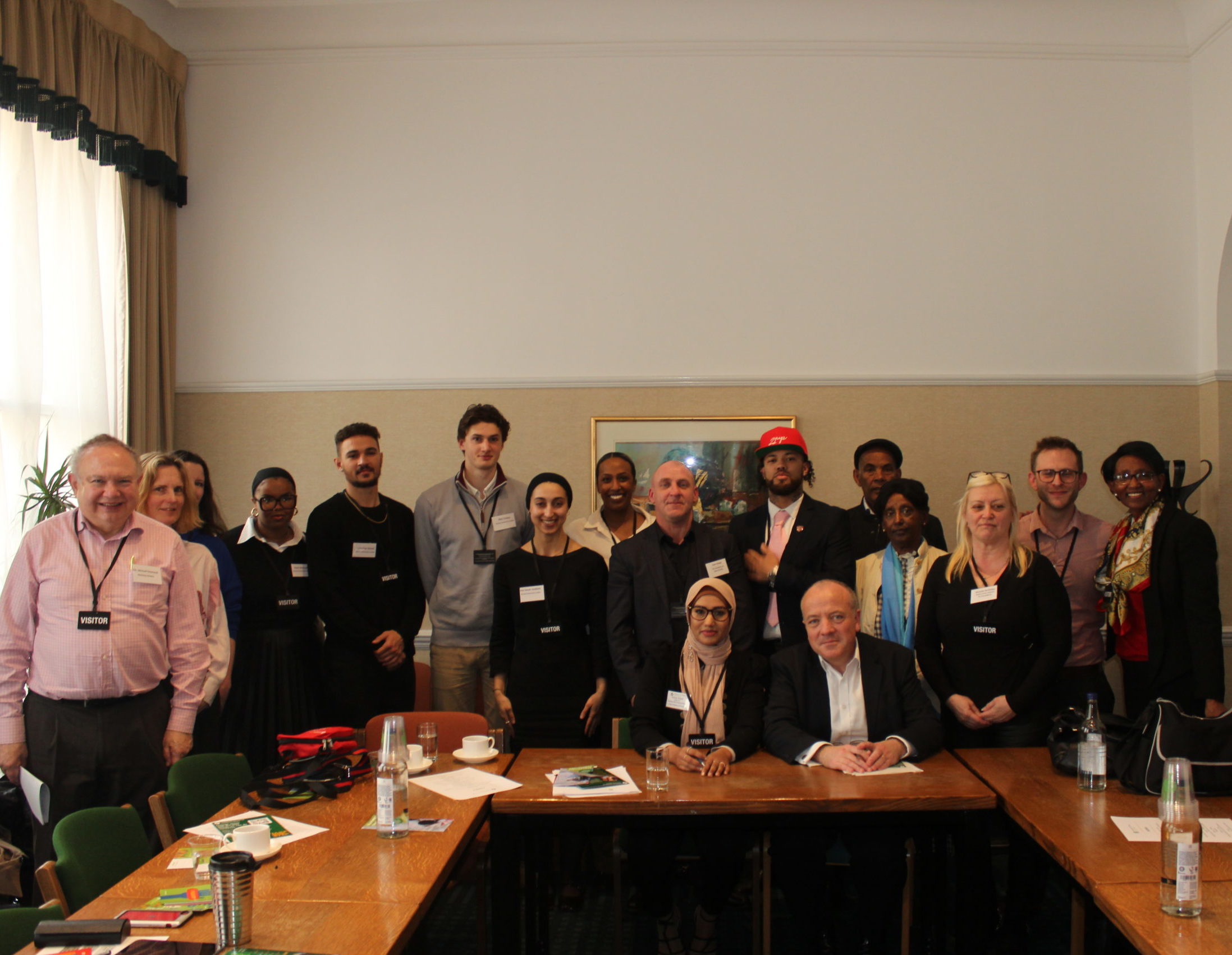 MP Mike Kane & Sustainable Communities Programme Lead Amina Khalid (seated centre) pictured after the roundtable with Brunel University students and key stakeholders. 