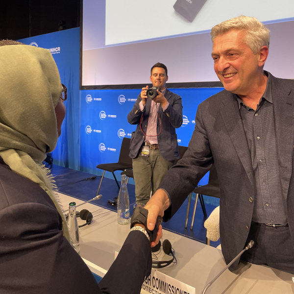 Dr. Muna Ismail with Filippo Grandi - United Nations High Commissioner for Refugees