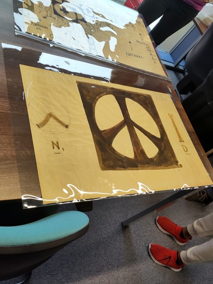 Archive of the original sketches for the CND symbol now often referred to as the peace symbol.  